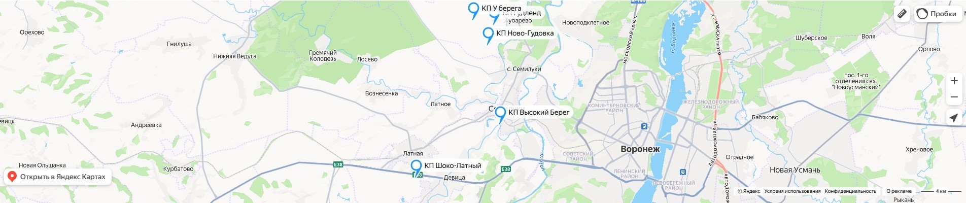 Поселки на карте